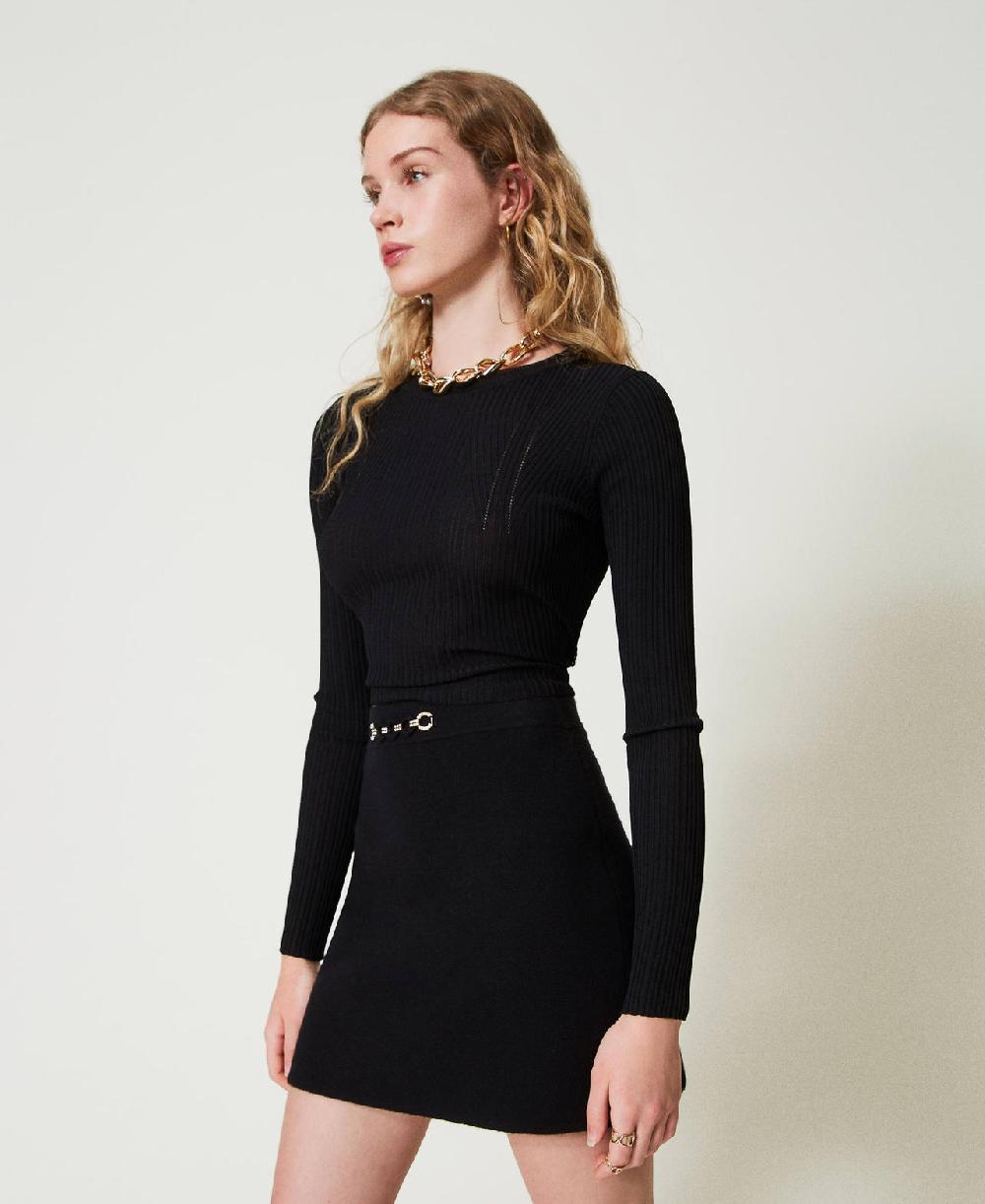 Scee by twin set Minigonna in maglia con applicazione bijoux Nuovi prodotti