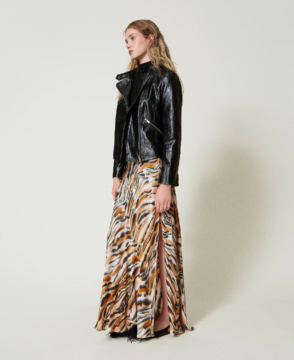 Scee by twin set Gonna lunga in raso animalier Comprane uno, ottenene uno gratis