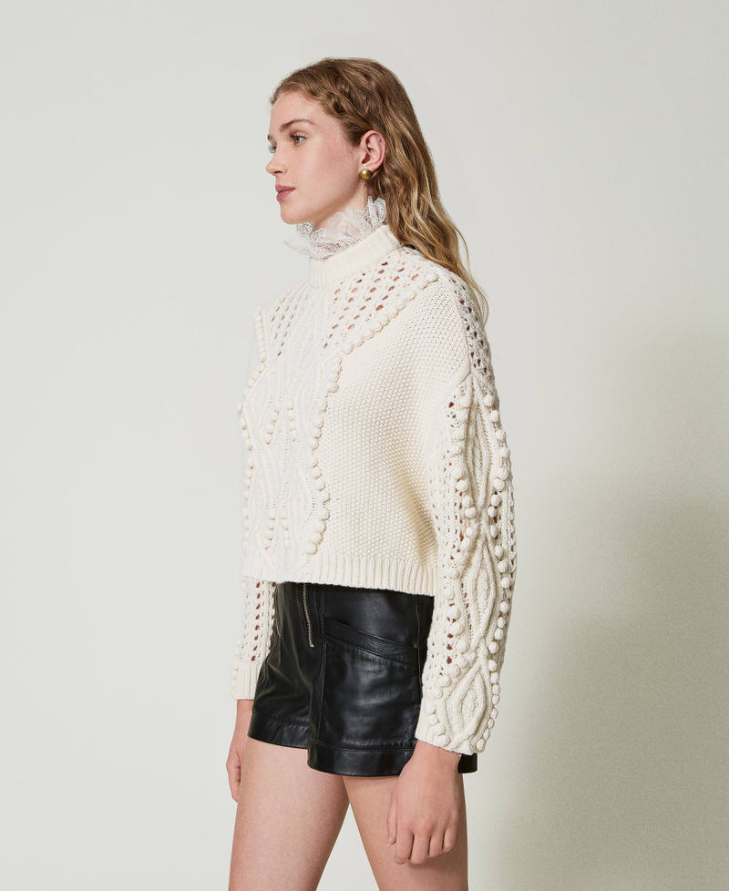 Scee by twin set Maglia in misto lana con mix di punti Offerte giornaliere
