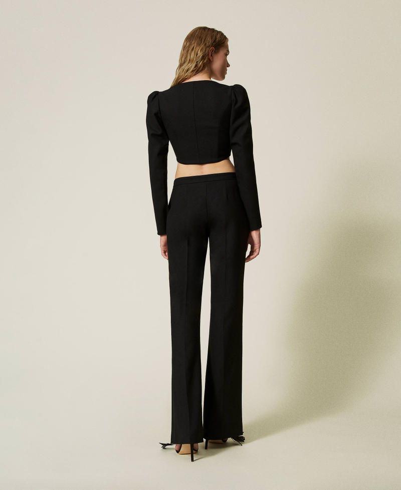 Scee by twin set Pantaloni flare in serge misto lana Prezzo basso