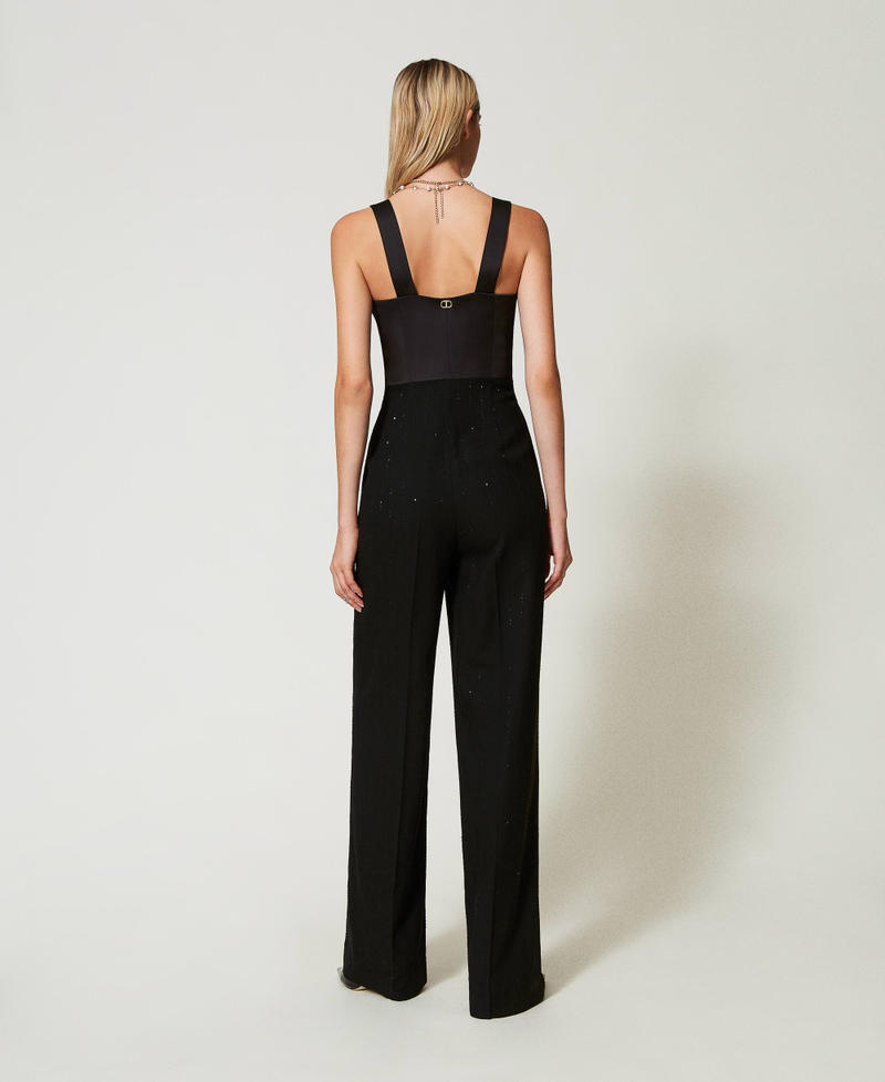 Scee by twin set Tuta in raso e in panno con paillettes Super Saving Price