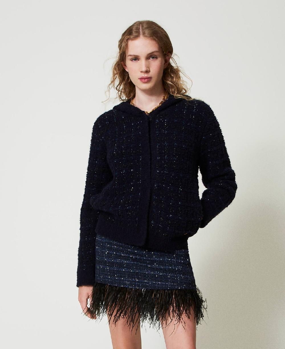 Scee by twin set Giacca in maglia jacquard check Ritorno libero