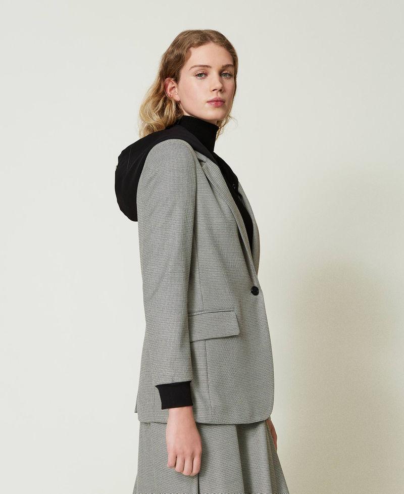 Scee by twin set Giacca blazer in pied de poule con cappuccio Ultimi due giorni