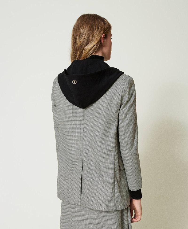 Scee by twin set Giacca blazer in pied de poule con cappuccio Ultimi due giorni