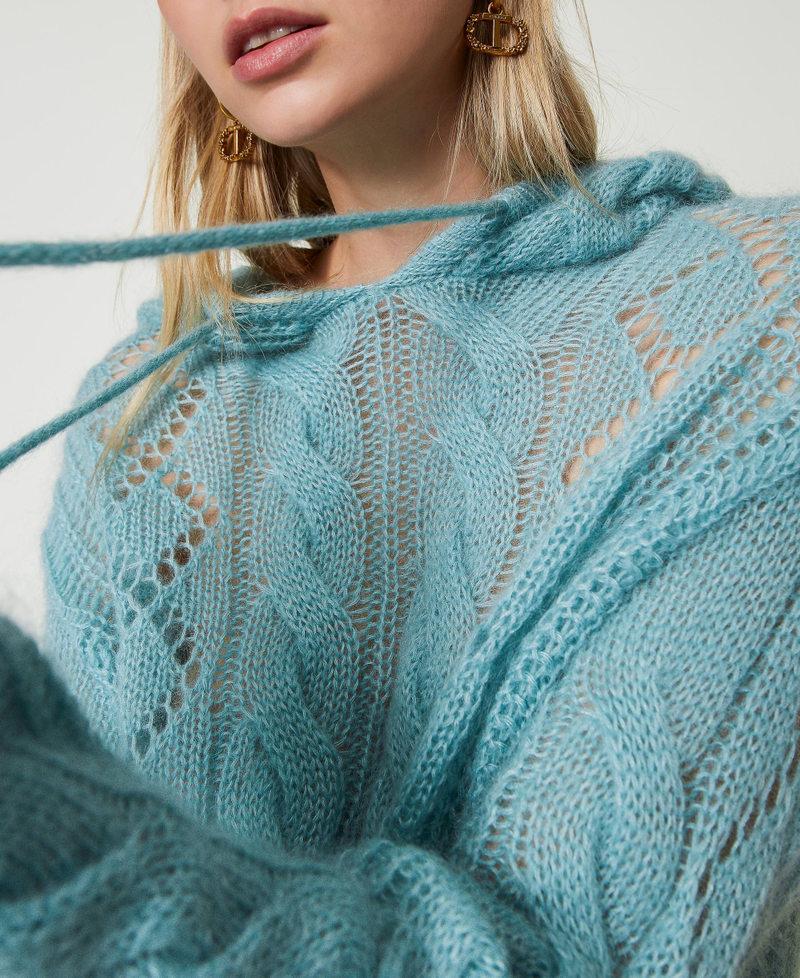 Scee by twin set Maglia in lana e mohair con cappuccio Ultimo giorno