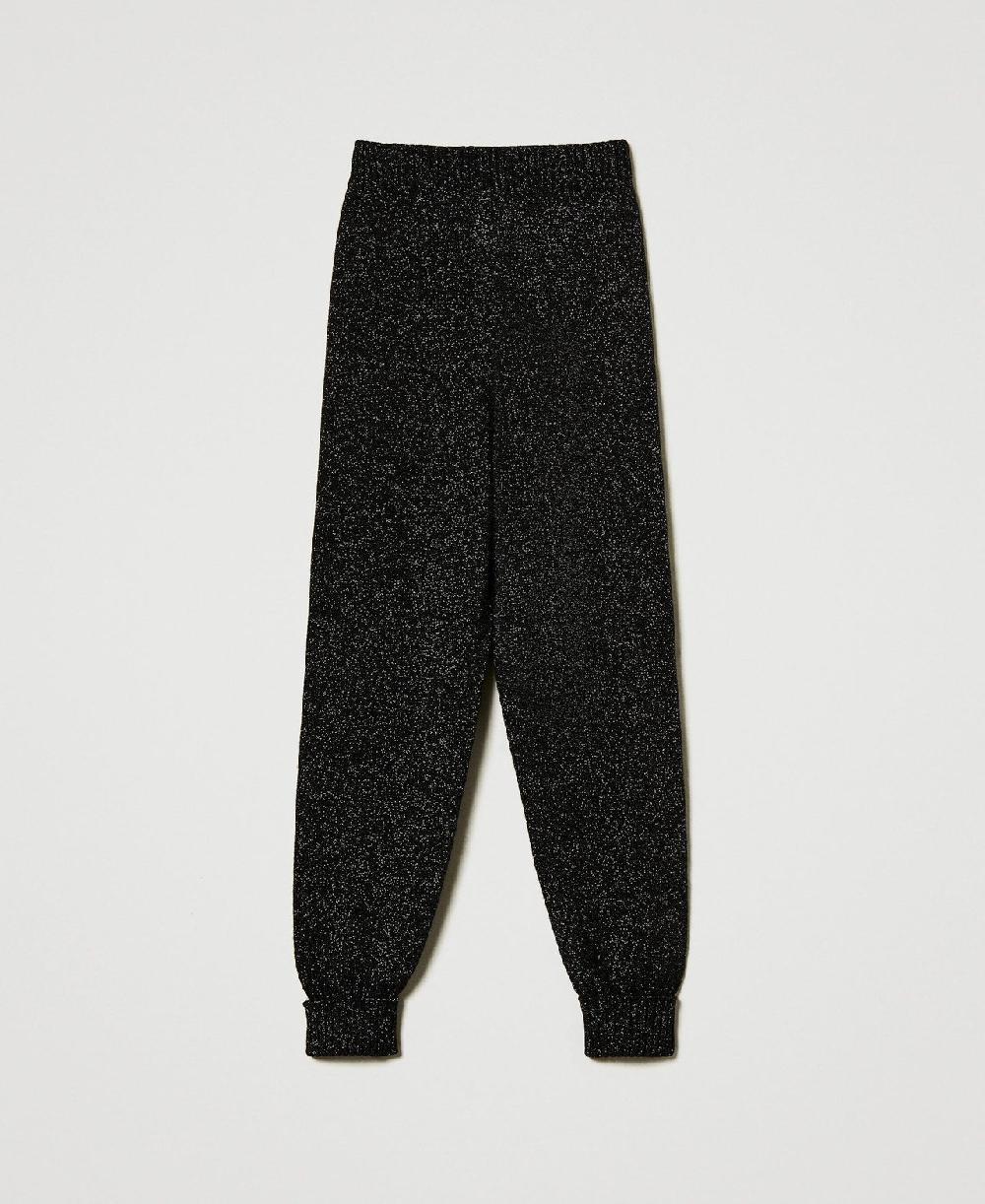 Scee by twin set Pantaloni joggers in maglia misto lana e lurex Fino al 50% di sconto