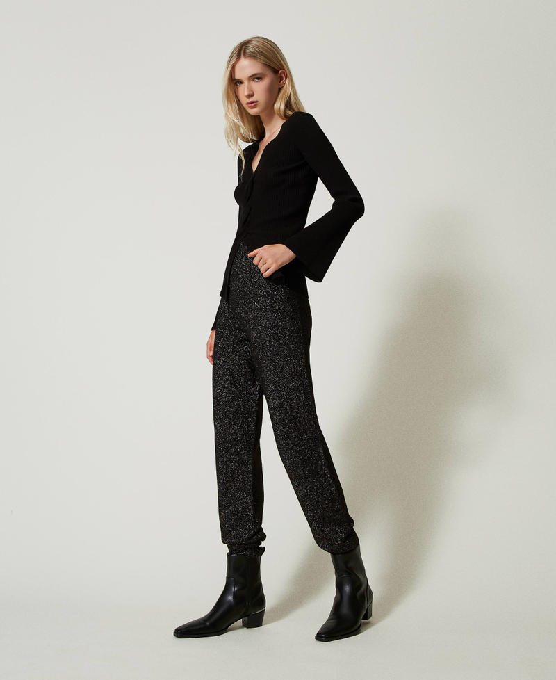 Scee by twin set Pantaloni joggers in maglia misto lana e lurex Fino al 50% di sconto