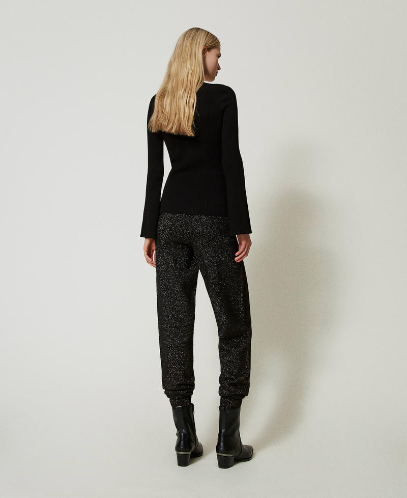 Scee by twin set Pantaloni joggers in maglia misto lana e lurex Fino al 50% di sconto