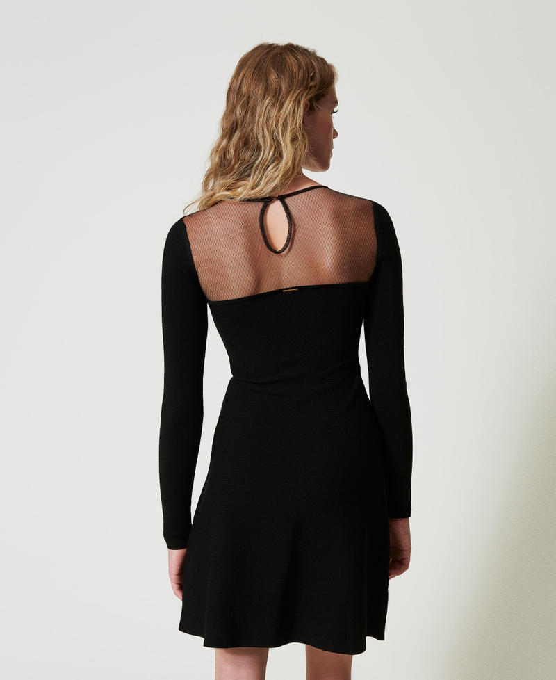 Scee by twin set Abito corto in maglia con tulle e ricamo Solo un giorno rimasto