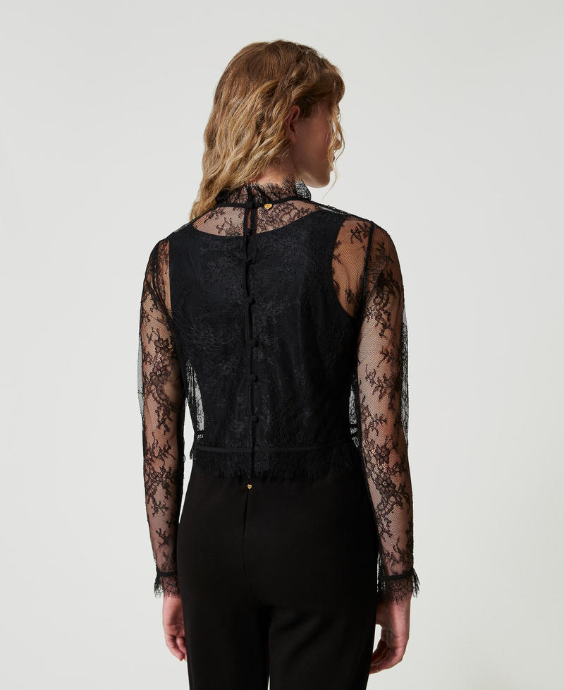 Scee by twin set Blusa cropped in pizzo e top 50% di sconto con spedizione gratuita