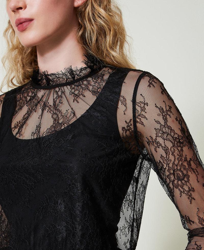 Scee by twin set Blusa cropped in pizzo e top 50% di sconto con spedizione gratuita