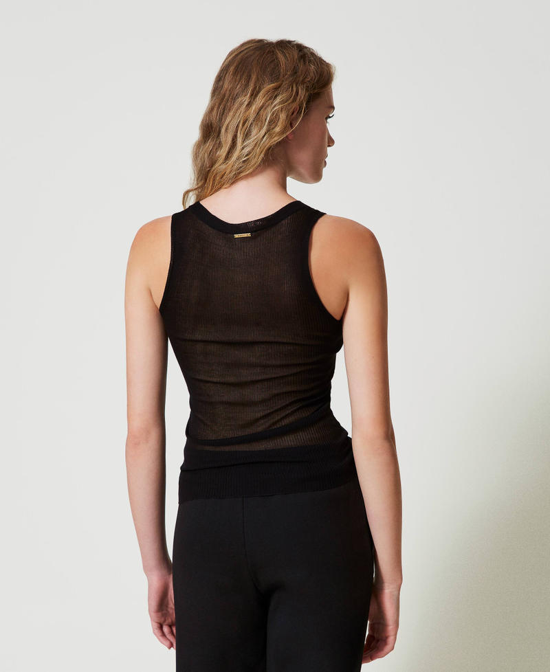 Scee by twin set Top fitted in maglia di viscosa In vendita