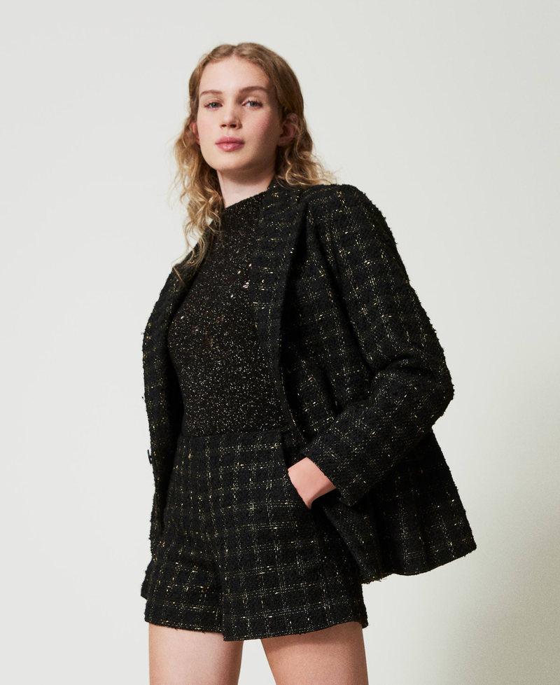 Scee by twin set Shorts bouclé a disegno check Sconti questo mese