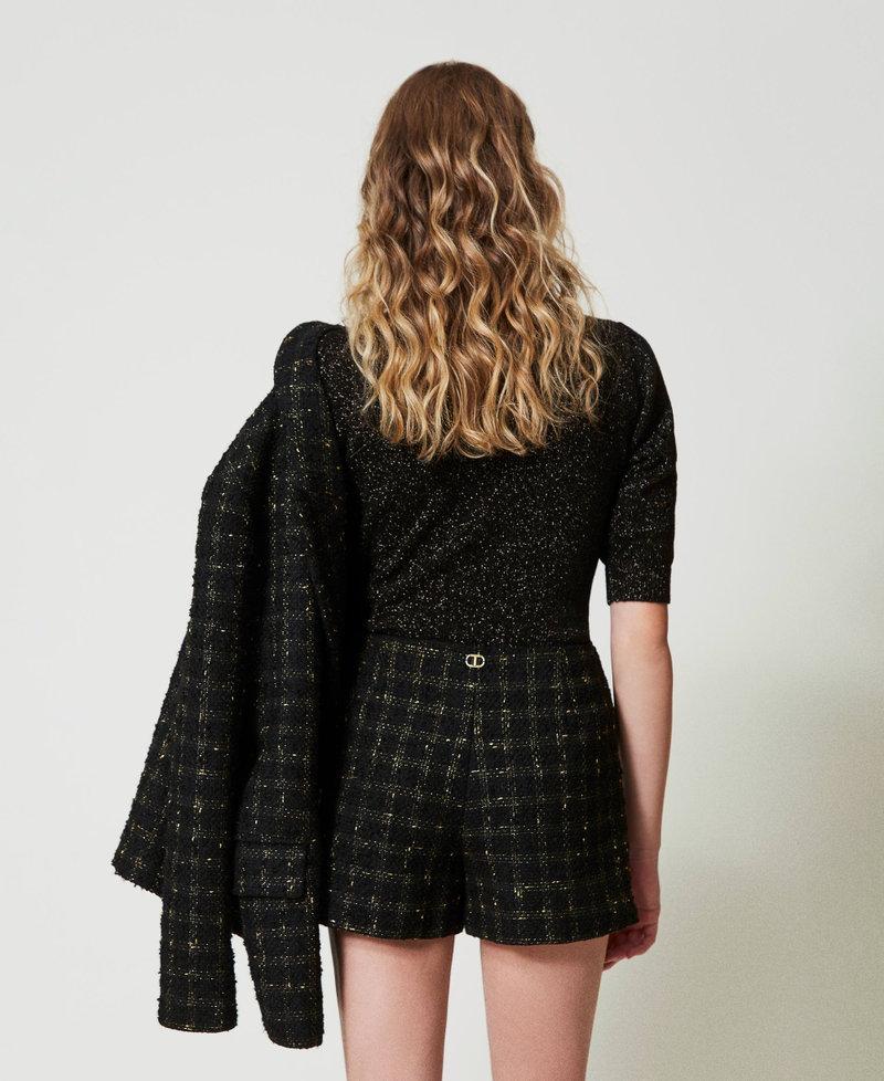 Scee by twin set Shorts bouclé a disegno check Sconti questo mese