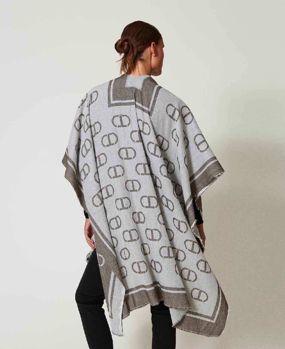 Scee by twin set Poncho jacquard con Oval T Nuovo