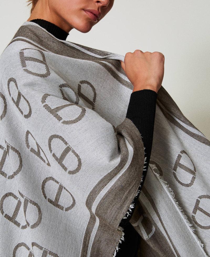 Scee by twin set Poncho jacquard con Oval T Nuovo