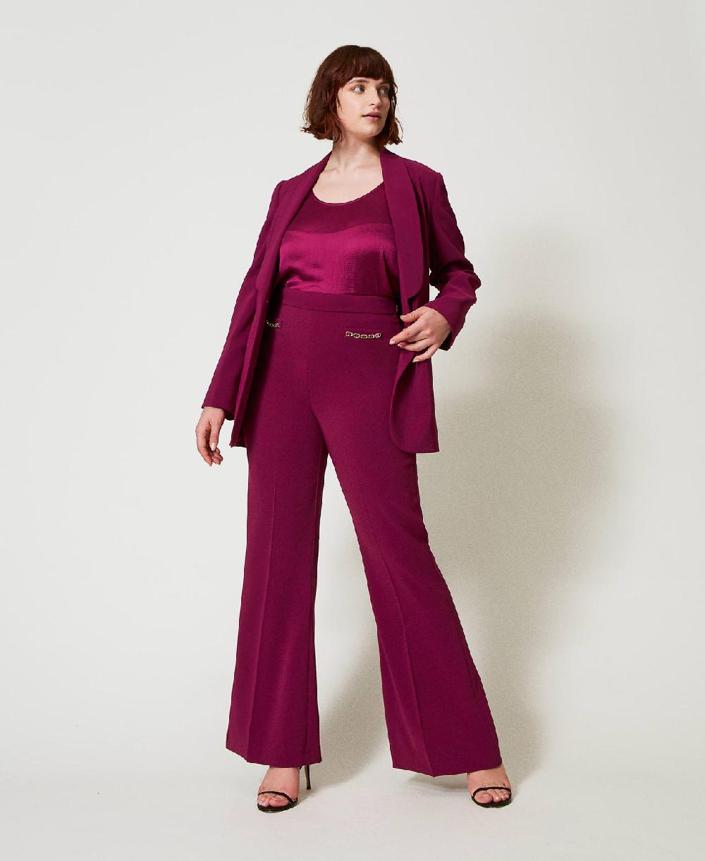 Scee by twin set Pantaloni flare con catena Oval T Qualità