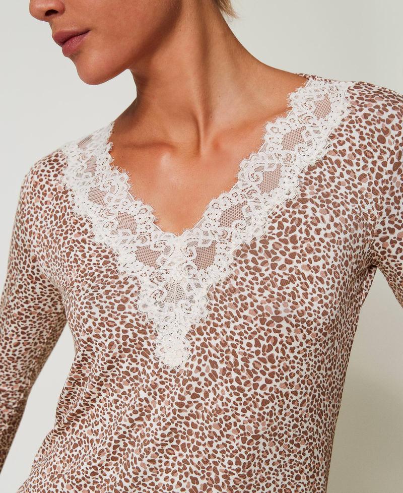 Scee by twin set Camicia da notte stampata con pizzo Vendita