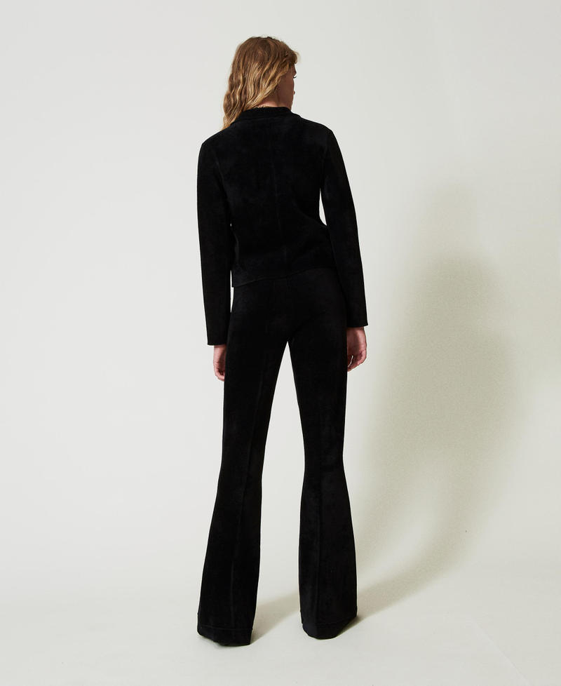 Scee by twin set Pantaloni flare in maglia con bottoni Oval T Promozione Limitata