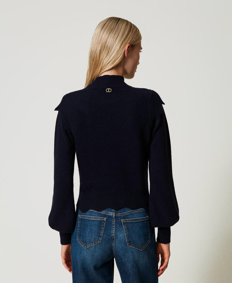 Scee by twin set Maglia in lana e cashmere con smerli Affare Del Giorno