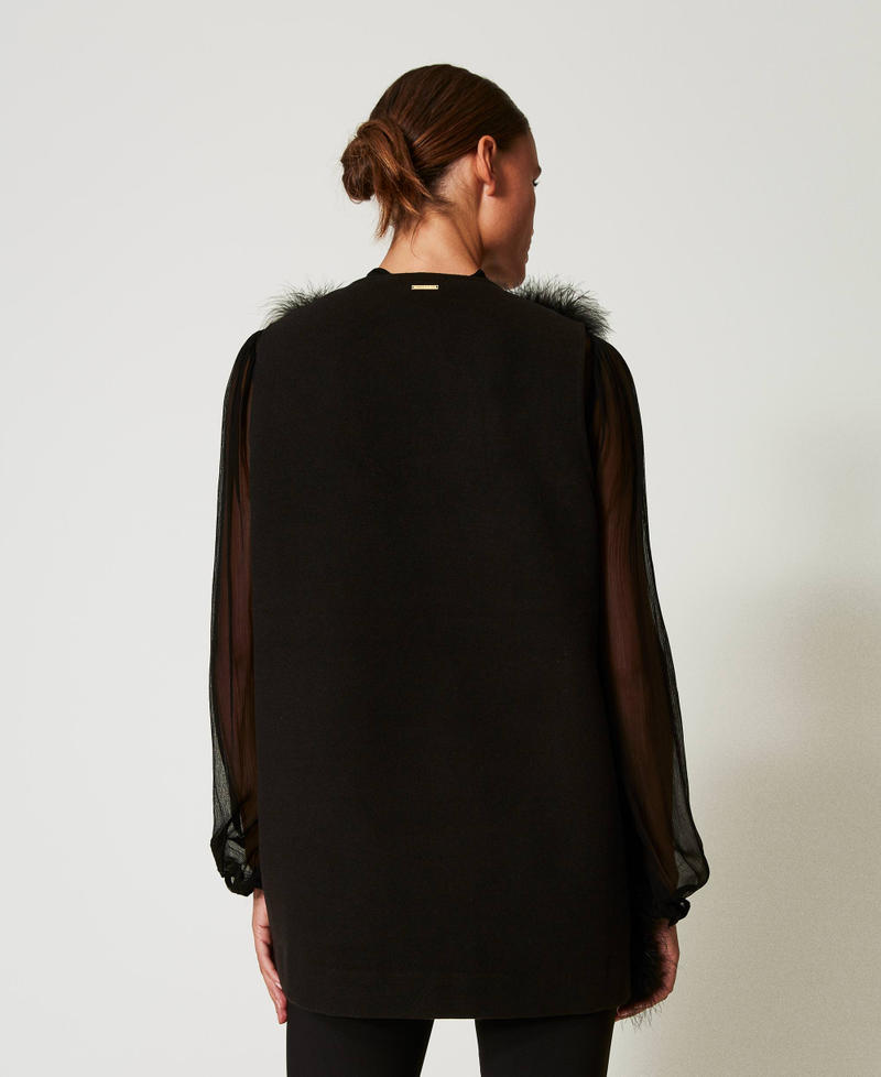 Scee by twin set Gilet con piume Prezzo Ridotto