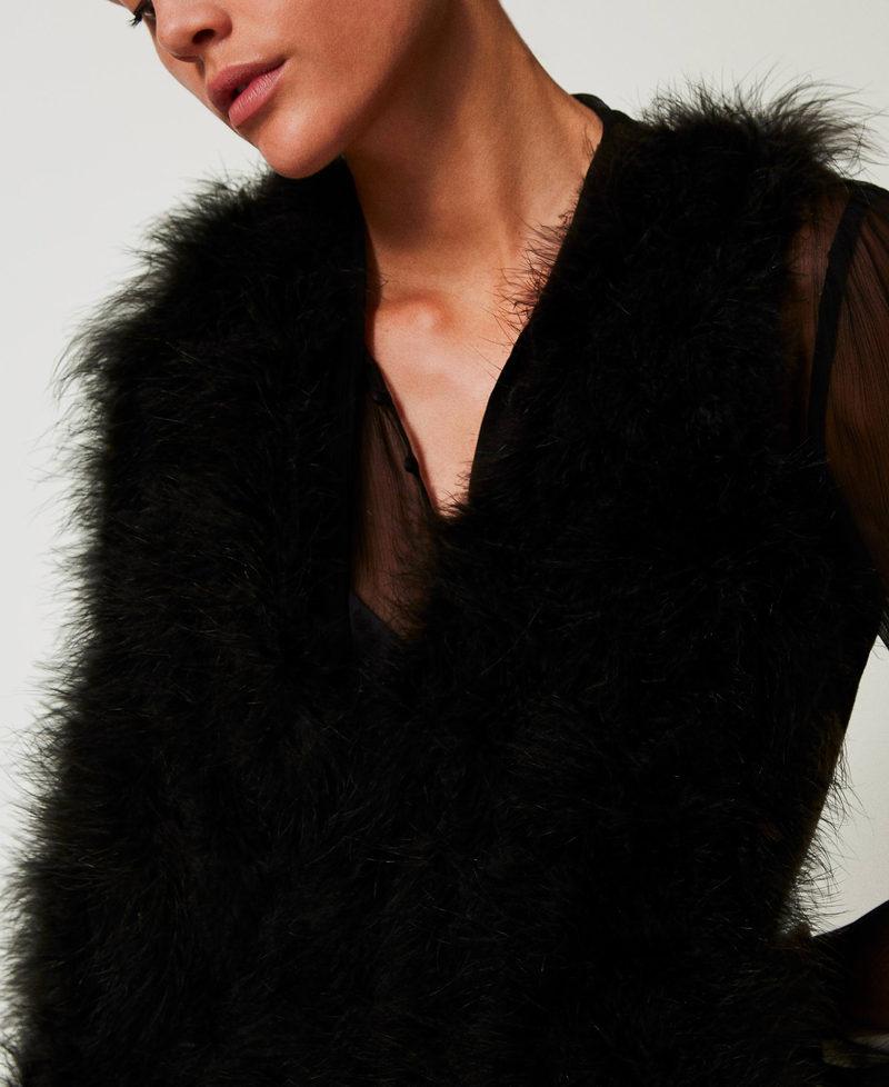 Scee by twin set Gilet con piume Prezzo Ridotto