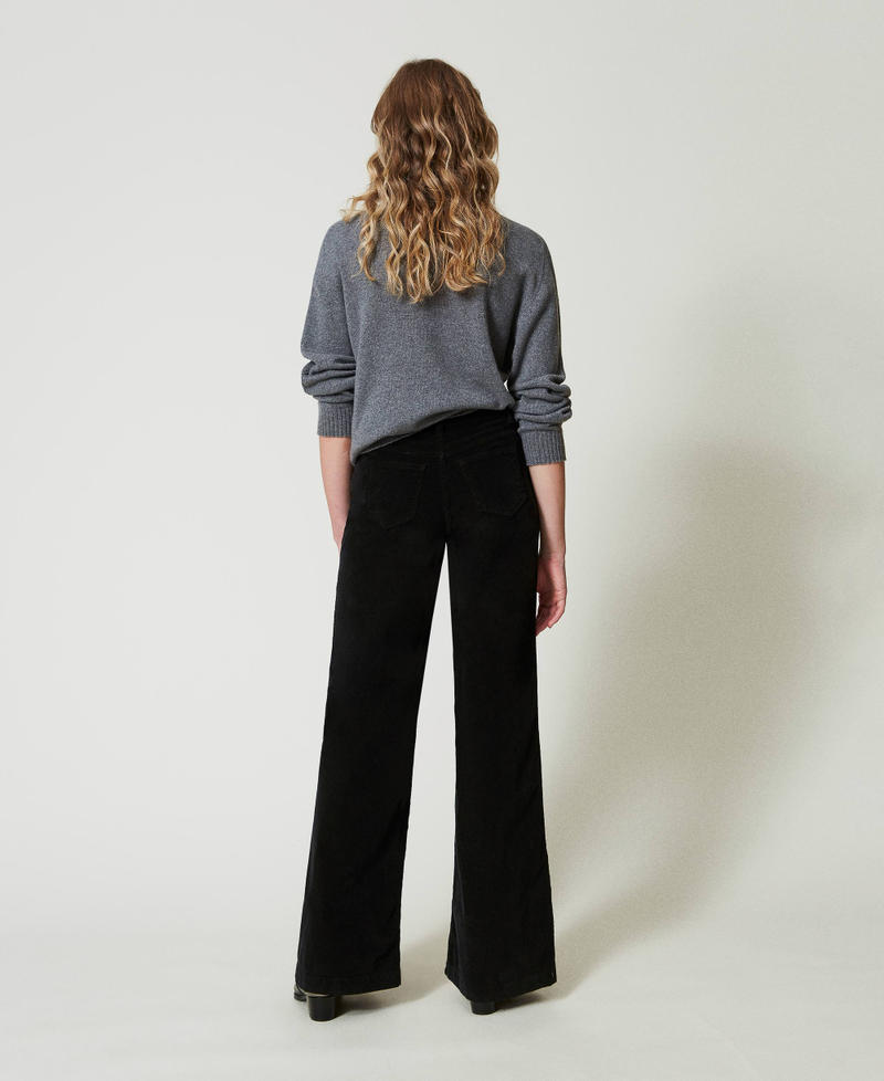 Scee by twin set Pantaloni in velluto con bottoni Saldi