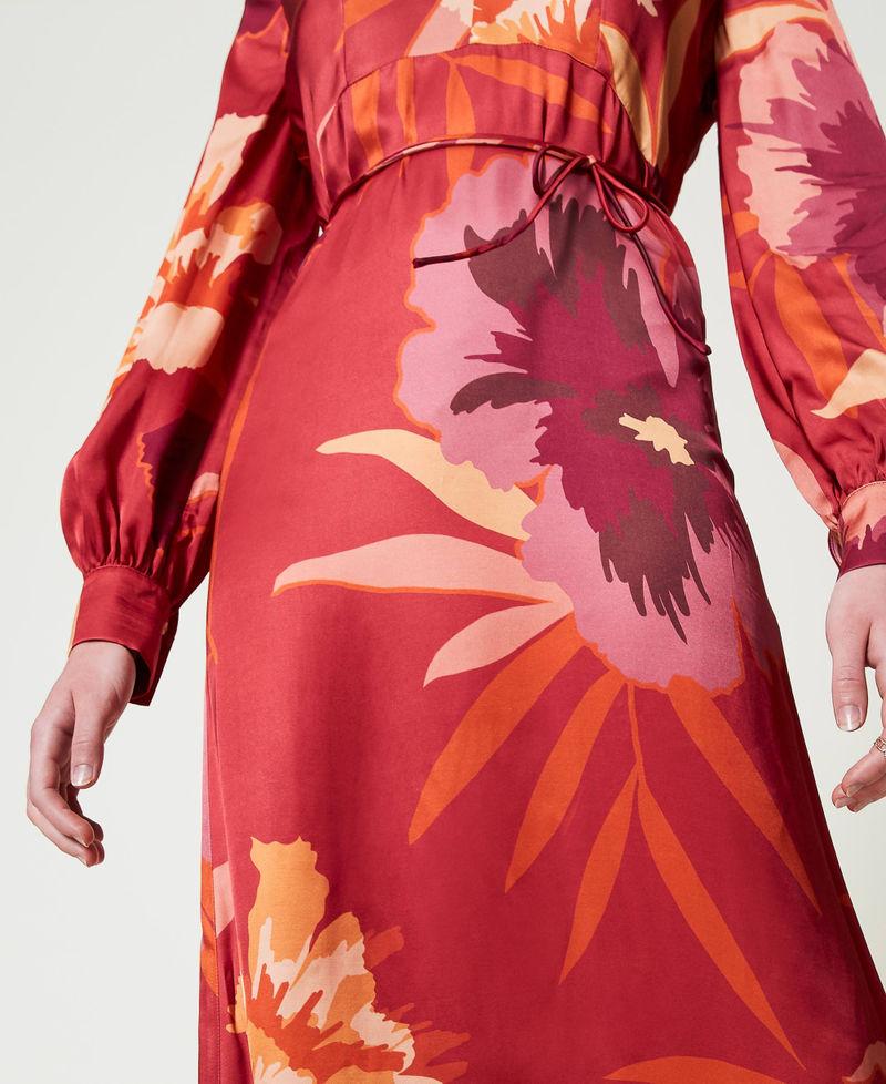 Scee by twin set Abito lungo in raso a fiori Offerte