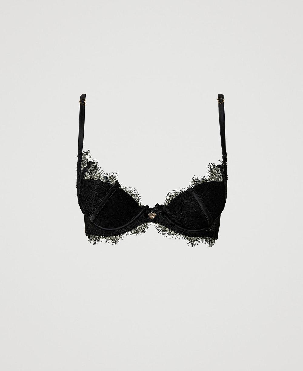 Scee by twin set Reggiseno push-up in pizzo e raso