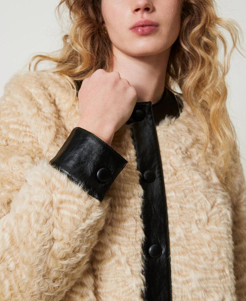Scee by twin set Giacca boxy in faux fur Vendite Flash