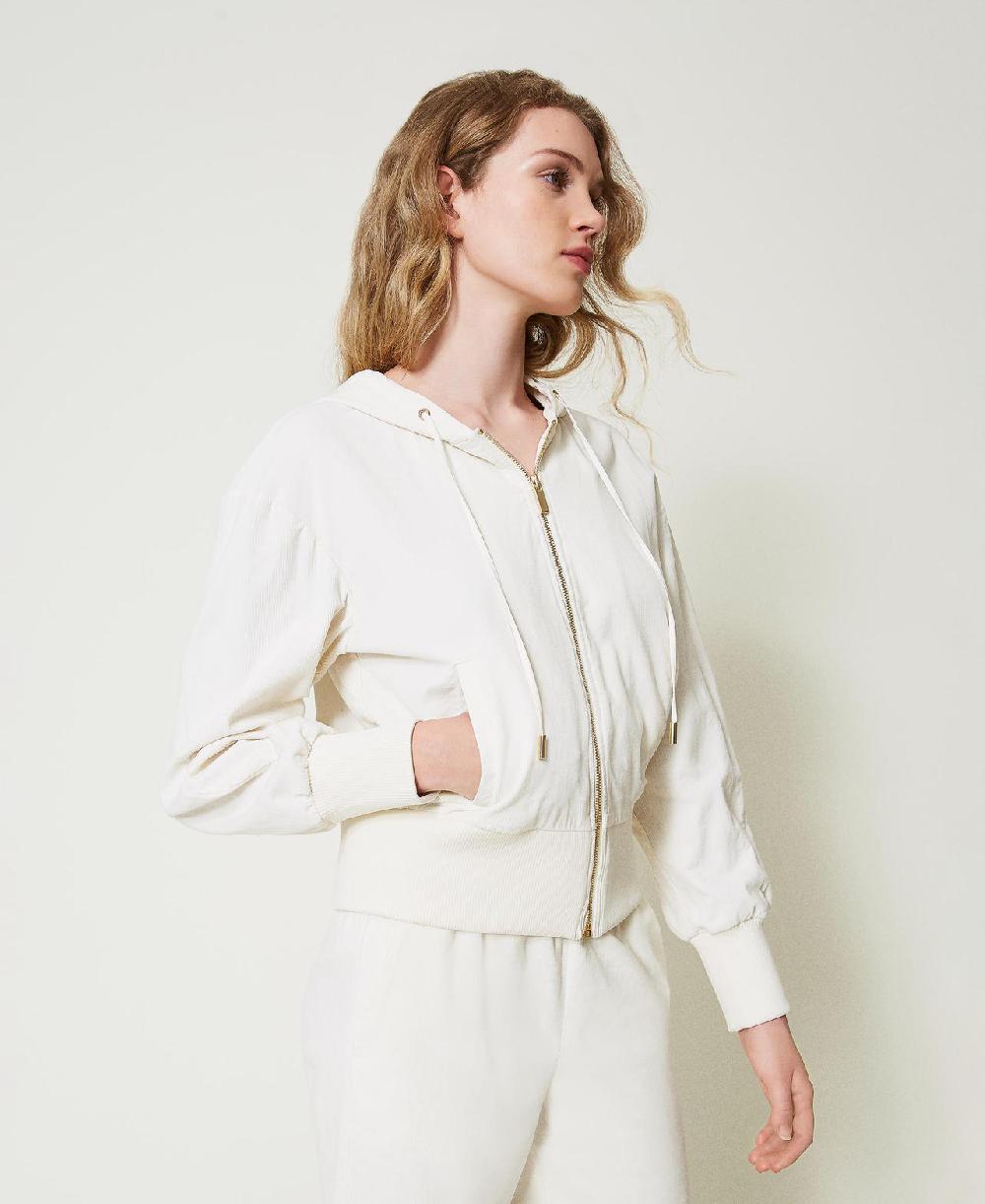 Scee by twin set Felpa in velluto con cappuccio In Saldo