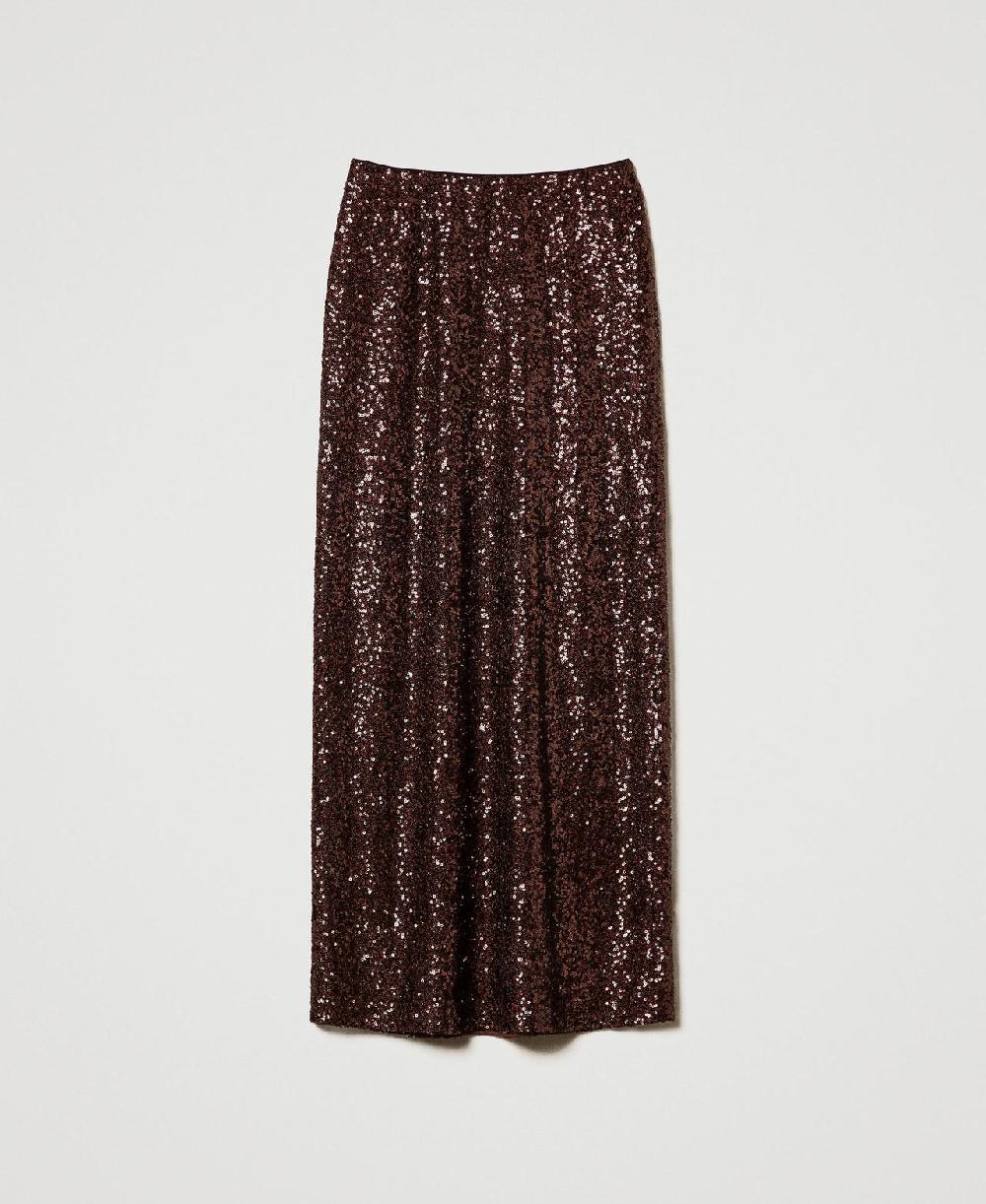 Scee by twin set Gonna lunga in full paillettes Spedizione gratuita
