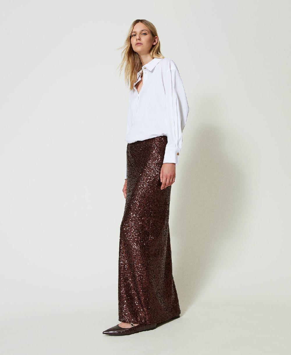 Scee by twin set Gonna lunga in full paillettes Spedizione gratuita