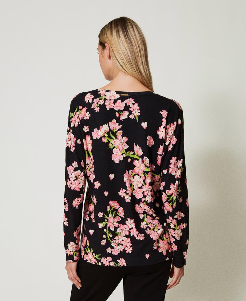 Scee by twin set Maglia con stampa a fiori e pizzo Sconto di tempo limitato