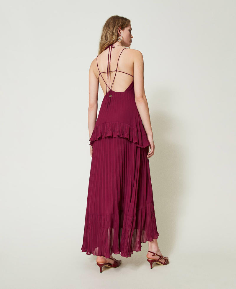 Scee by twin set Abito lungo in georgette plissé Negozio online di fabbrica