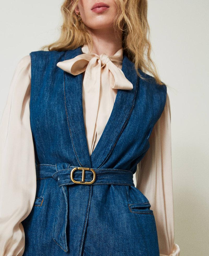 Scee by twin set Gilet in jeans con cintura Shopping online