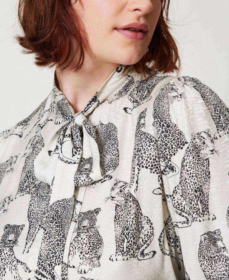 Scee by twin set Camicia jacquard con stampa giaguaro Offerta esclusiva
