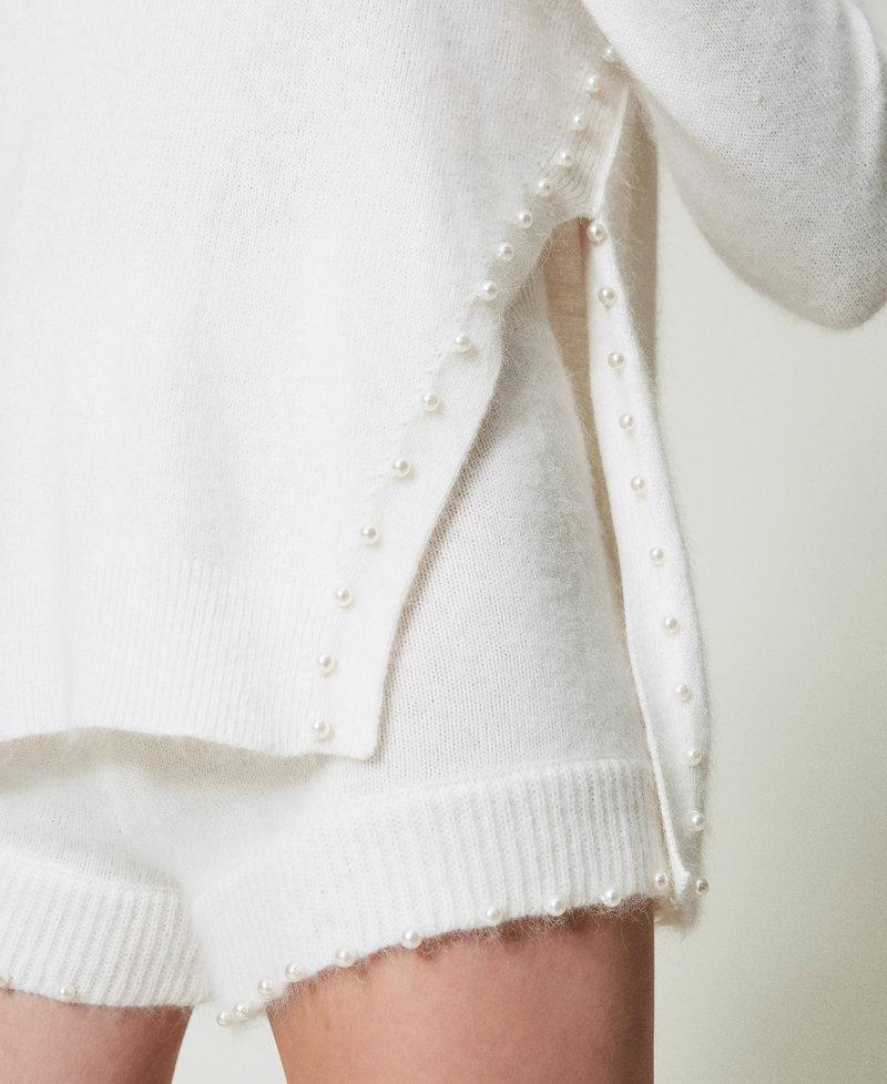 Scee by twin set Maglia dolcevita in misto angora con perle Black Friday