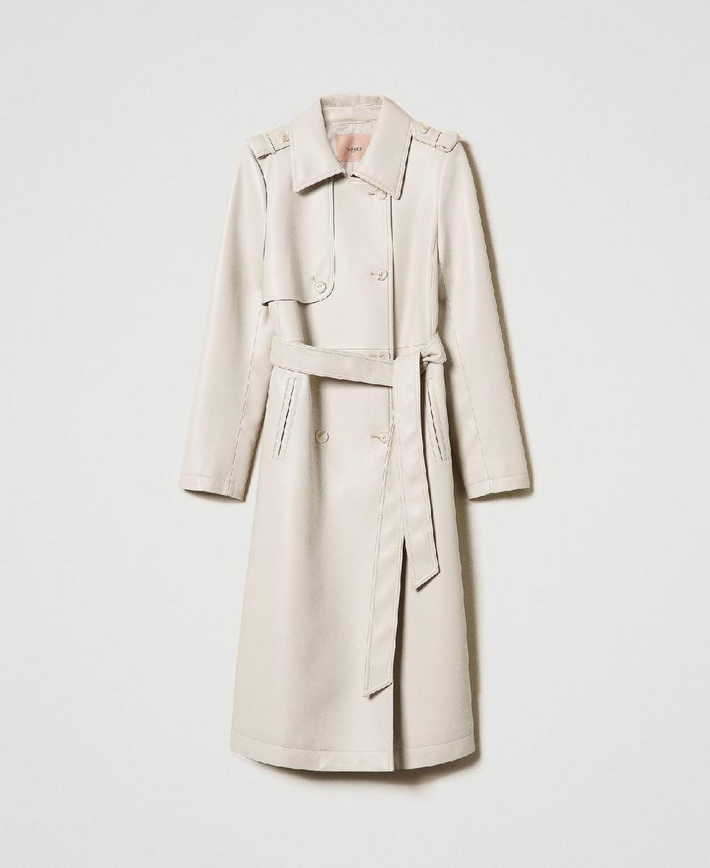 Scee by twin set Trench lungo spalmato con cintura Cyber Monday