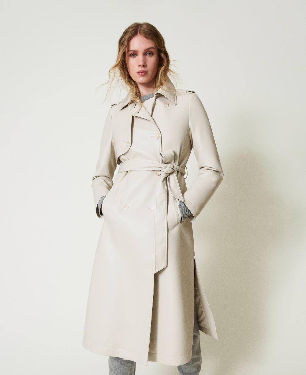 Scee by twin set Trench lungo spalmato con cintura Cyber Monday
