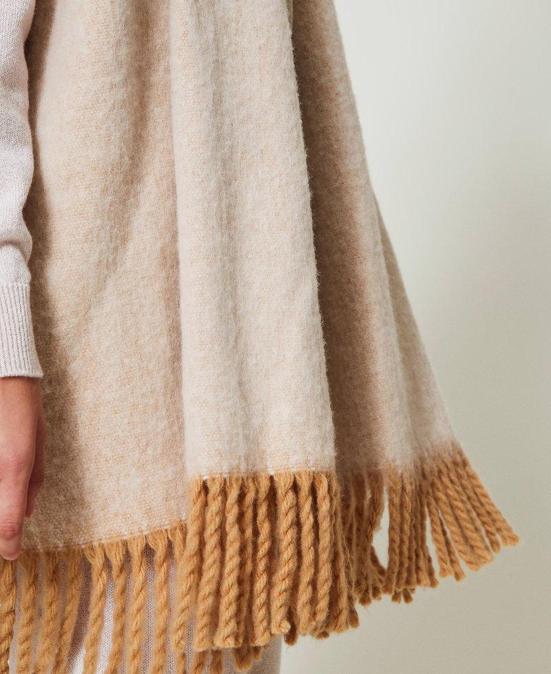 Scee by twin set Poncho mélange con frange Offerta natalizia