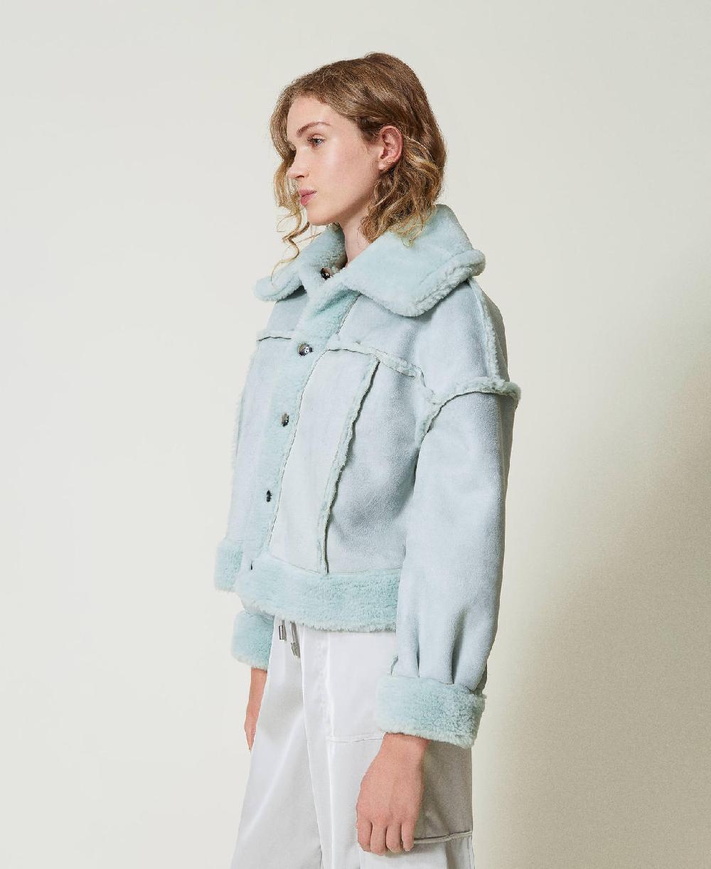 Scee by twin set Giacca reversibile con faux fur Smaltimento dello stoccaggio