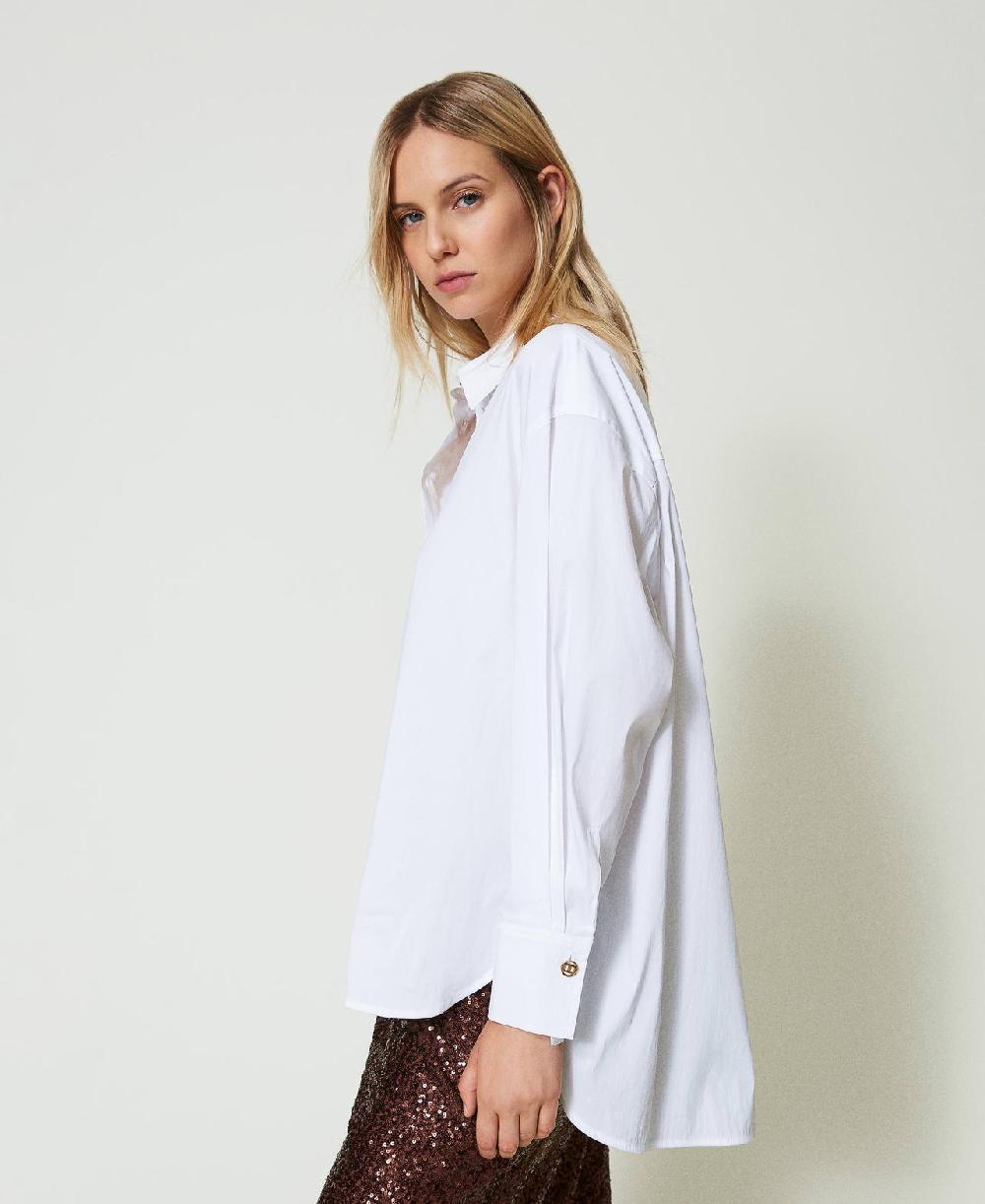 Scee by twin set Blusa a polo in popeline Offerta migliore
