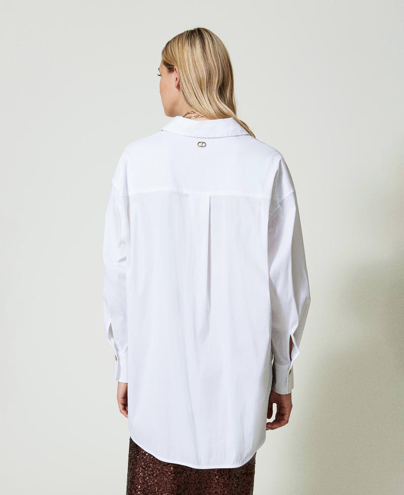 Scee by twin set Blusa a polo in popeline Offerta migliore