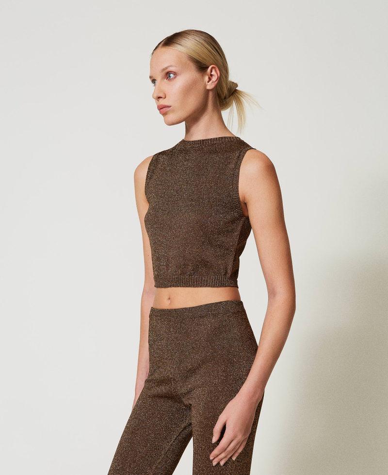 Scee by twin set Top in maglia con lurex Lightning offer
