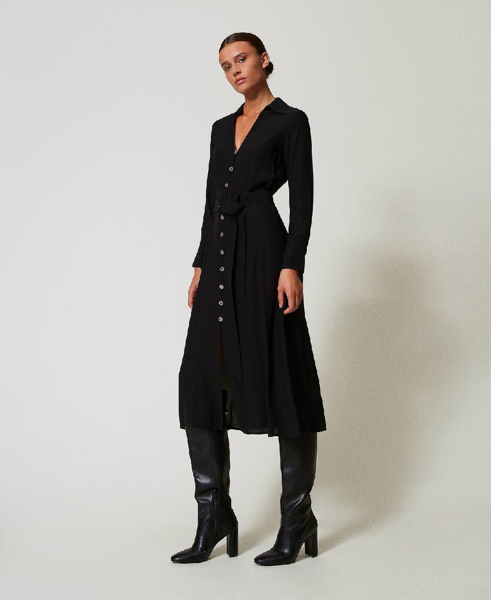 Scee by twin set Abito lungo chemisier in crêpe georgette Bestseller