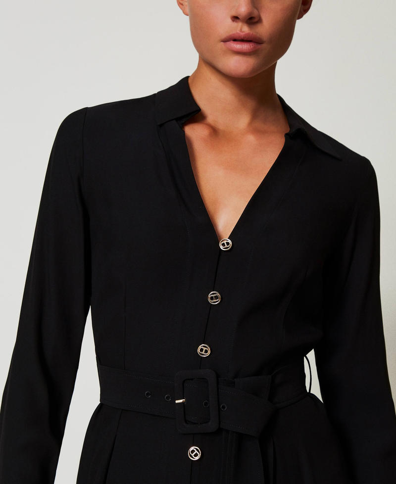 Scee by twin set Abito lungo chemisier in crêpe georgette Bestseller