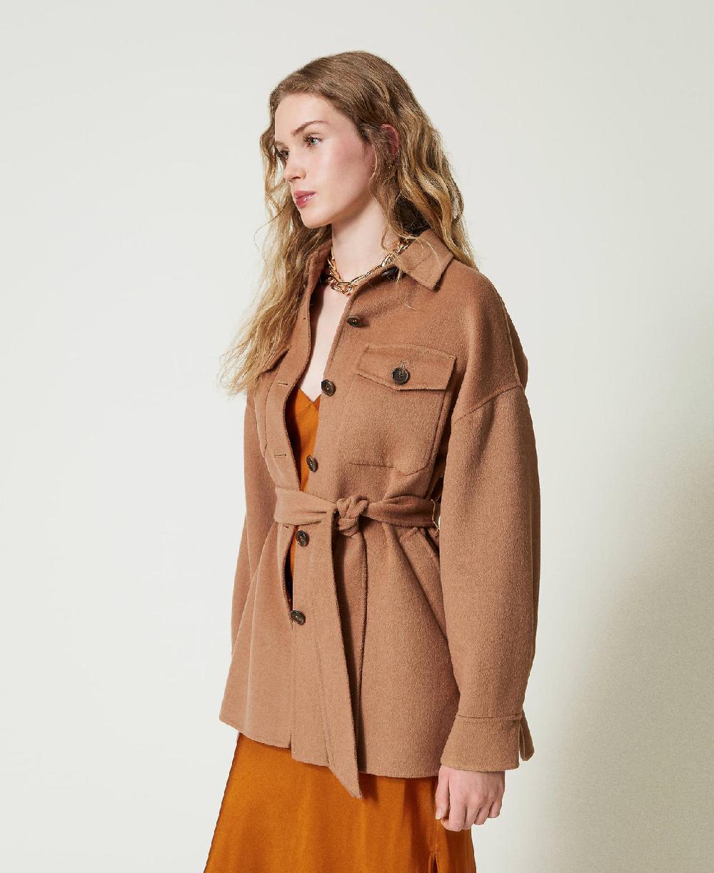 Scee by twin set Cappotto caban in panno double misto lana Liquidazione