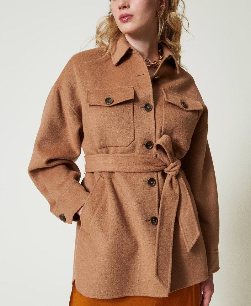 Scee by twin set Cappotto caban in panno double misto lana Liquidazione