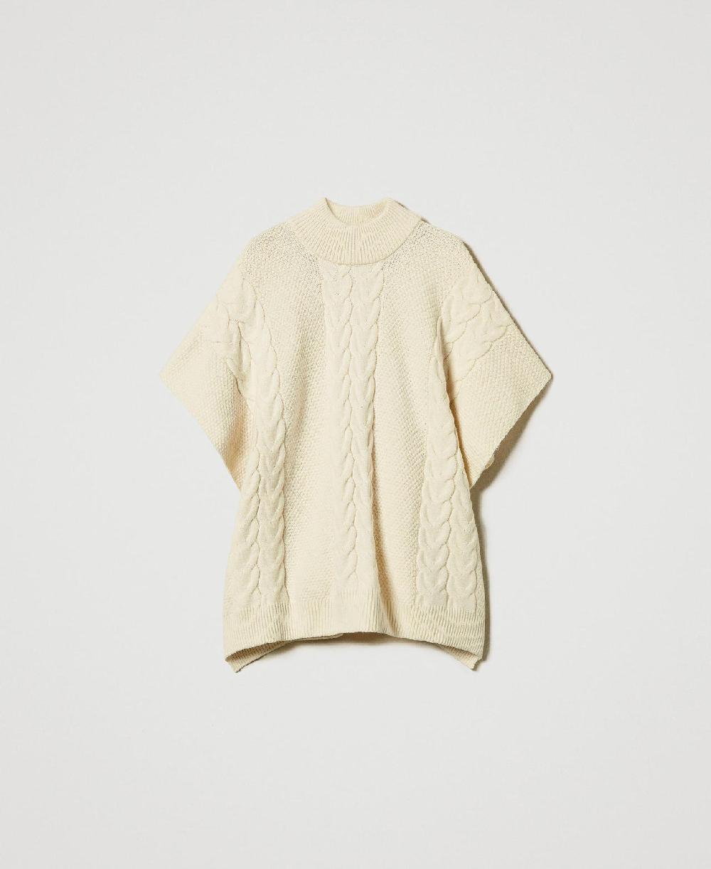 Scee by twin set Poncho in maglia con trecce Enormi risparmi